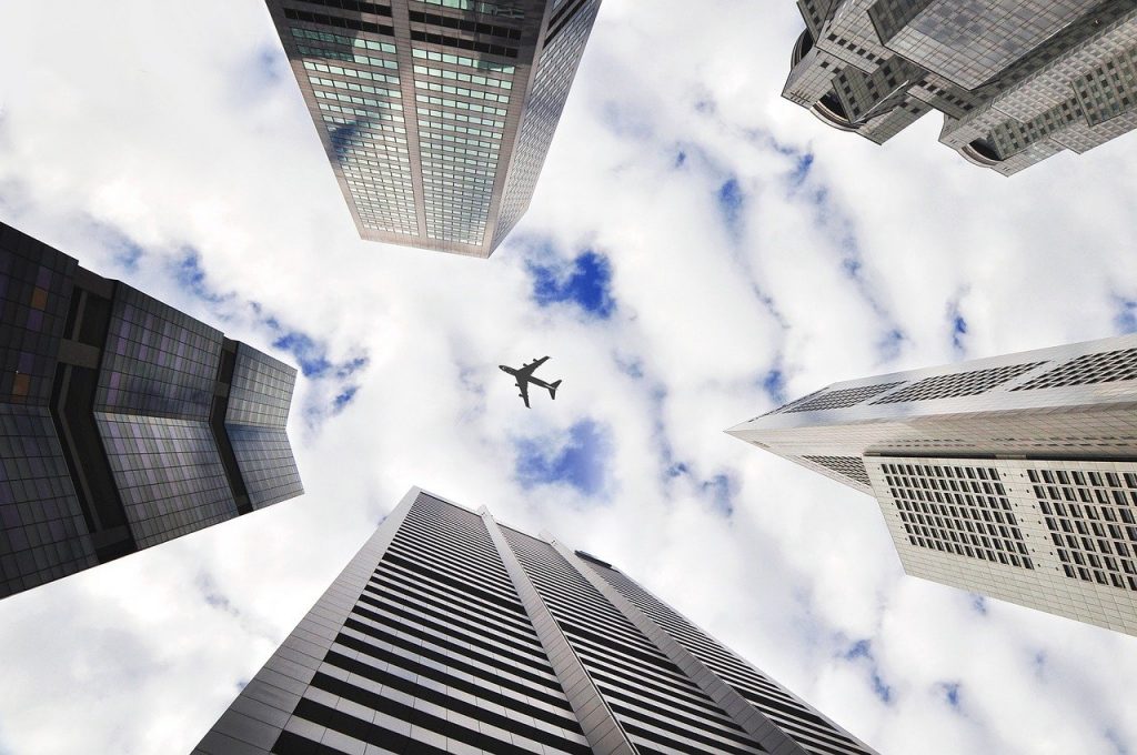 airplane, sky, buildings-690254.jpg